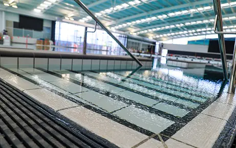 Ramp and stair access into 50m pool
