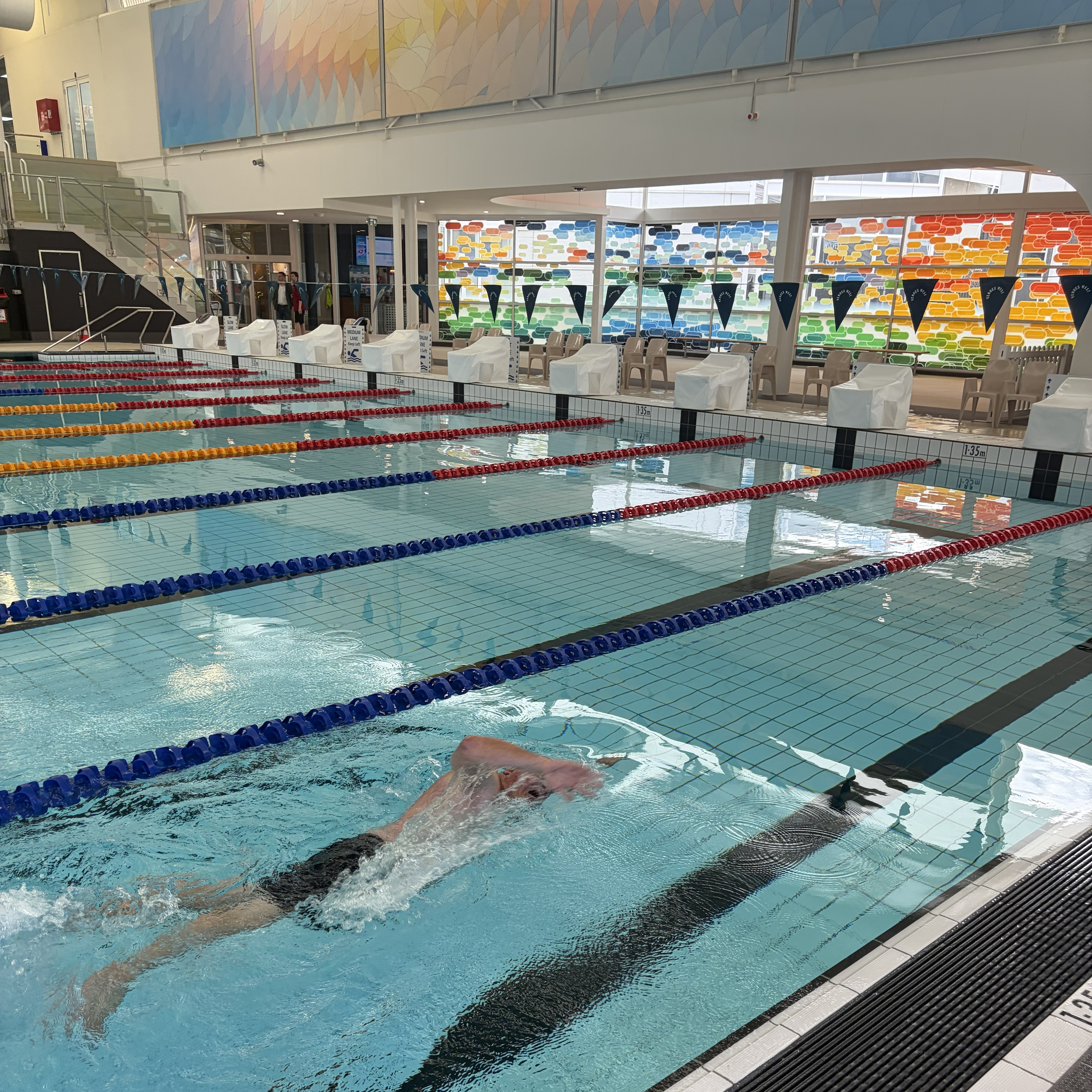 Swimmer in lanes at Arena Joondalup 50m pool
