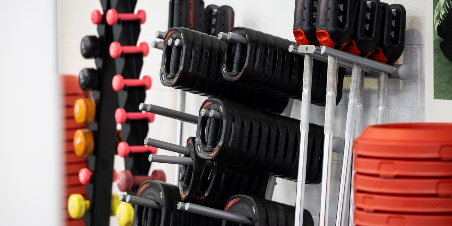 A photo of weights stacked onto a stand