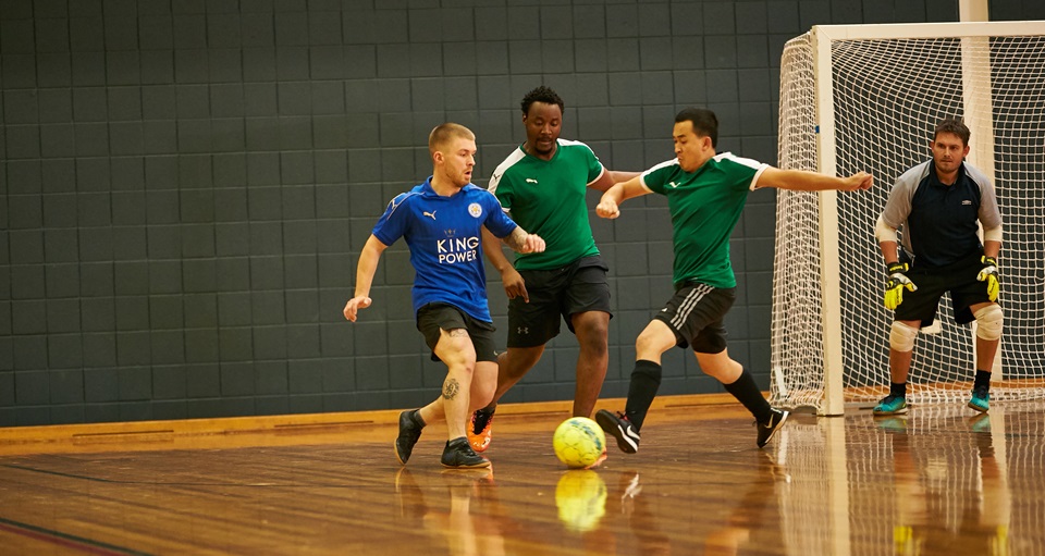 Men's futsal game in progress