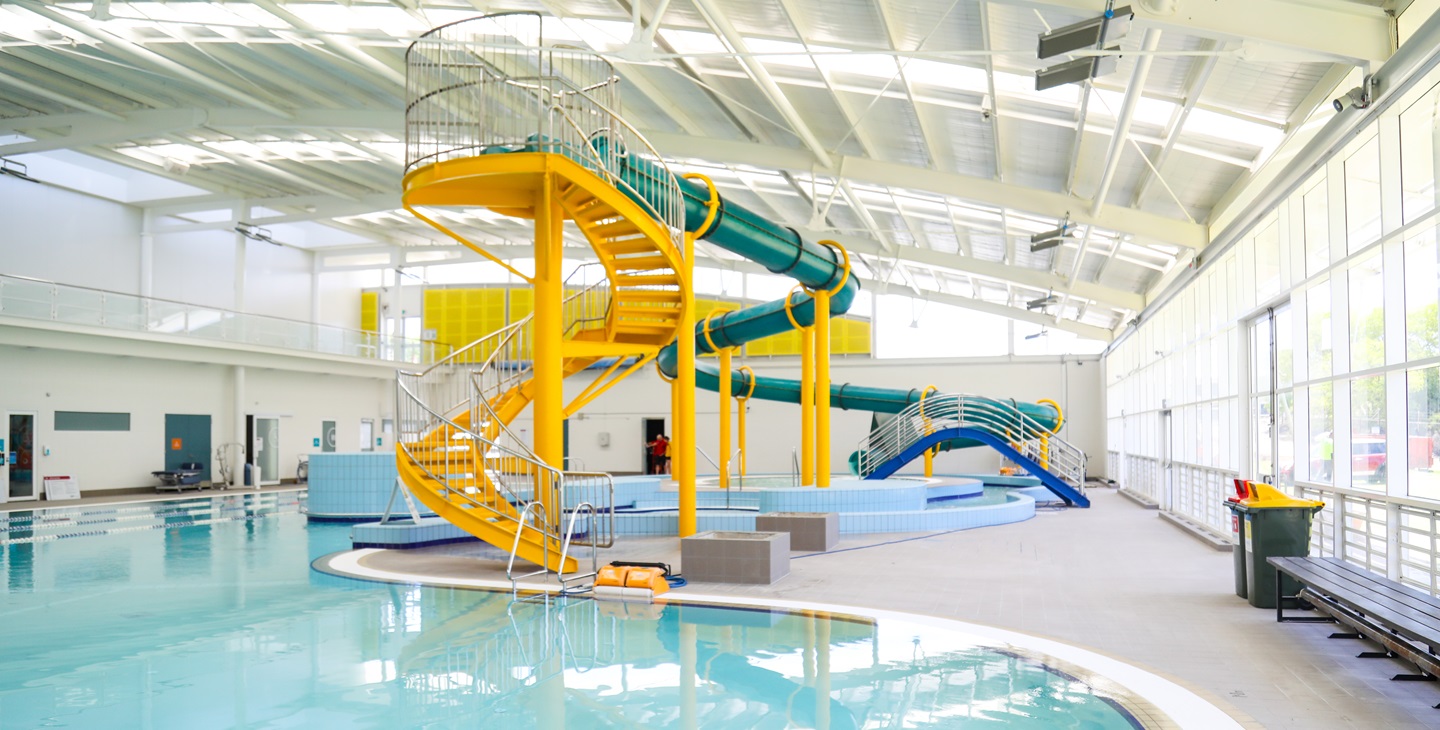 A photo of the indoor waterslide located within Arena Joondalup