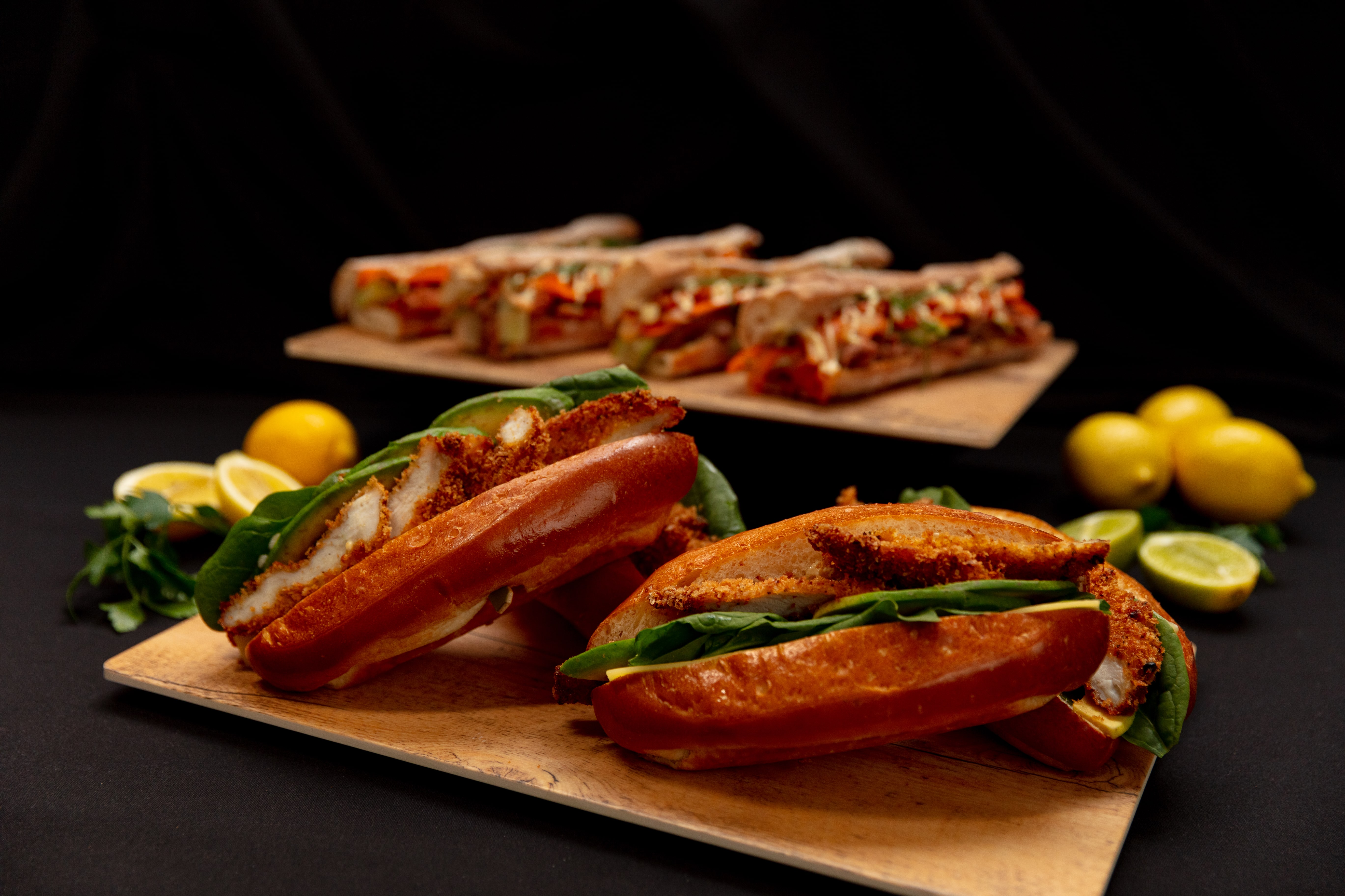 Assorted baguettes and wraps