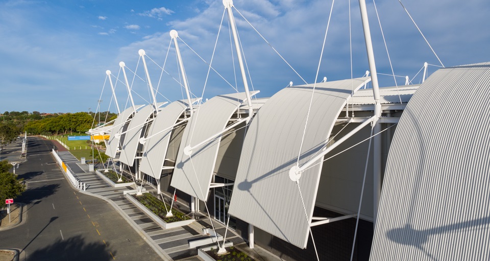An aerial photo of one side of Arena Joondalup
